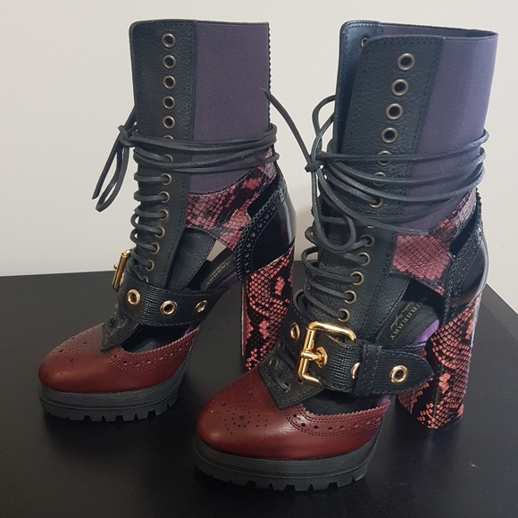 Burberry West Marsh Blk/Garnett pink python skin a - Picture 4 of 8